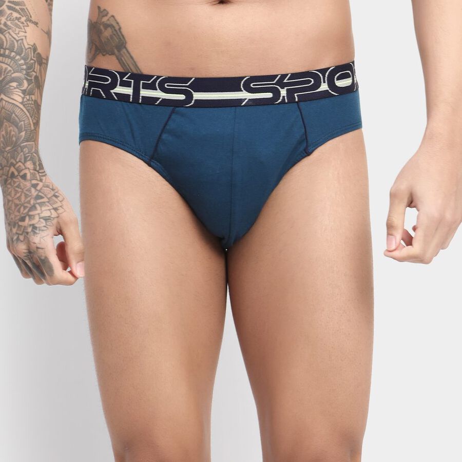 Men's Cotton Brief, Teal Blue, large image number null